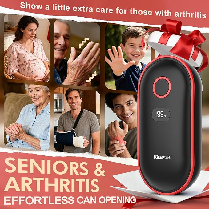 Handsfree Smart Touch Rechargeable Electric Can Opener Easy Flex Side Cut All Can Sizes with LED Display and Smooth Edge Safety for Arthritis & Seniors, Automatic Kitchen Christmas Gifts