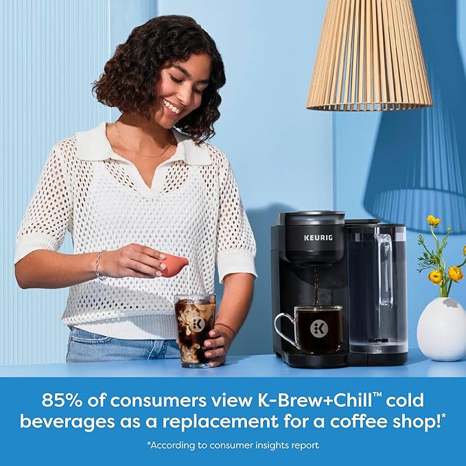 Keurig K-Brew + Chill Iced & Hot Single Serve Coffee Maker with QuickChill & MultiStream Technology, 70oz Reservoir, Strong Brew, Holiday Gift Favorite