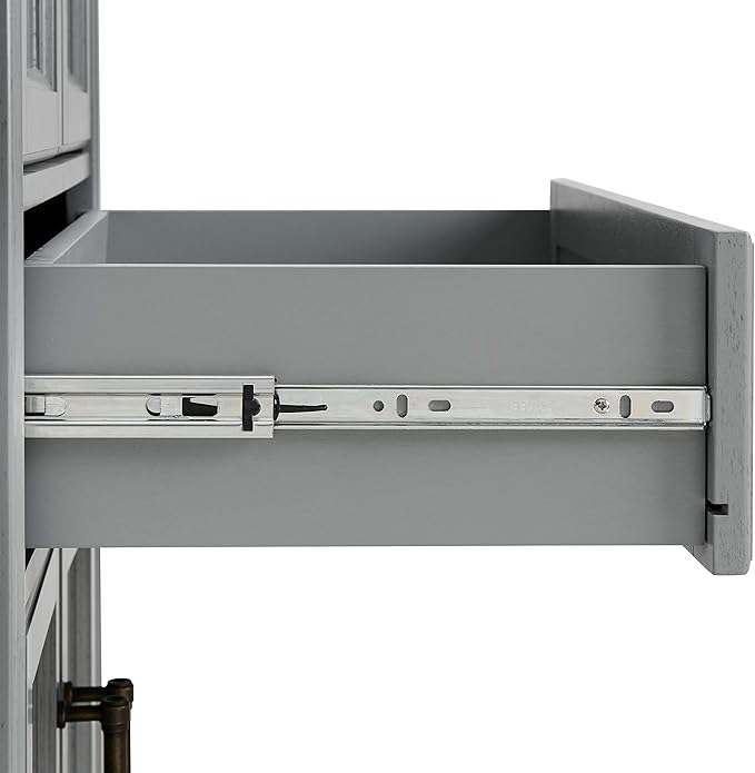 Crosley Furniture Tara 2-Piece Pantry Storage Cabinet Set with Shelves, Kitchen, Dining, or Laundry Room, Distressed Gray