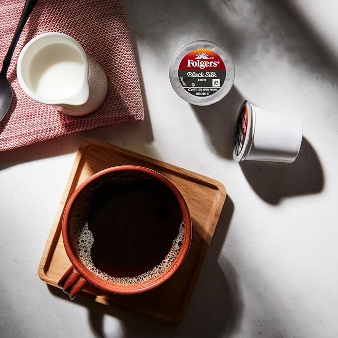 Folgers Black Silk Dark Roast Coffee, 12 Keurig K-Cup Pods (Pack fo 1)
