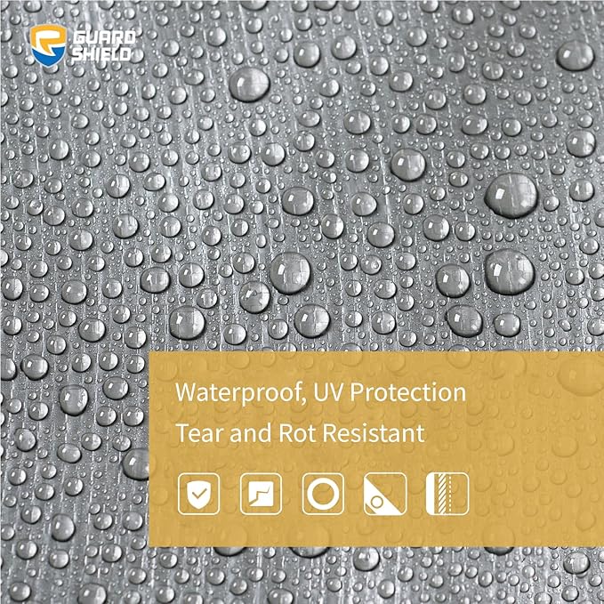 GUARD SHIELD Heavy Duty Tarp 30x40 Feet Silver/Black Multi Purpose Thick Waterproof Poly Tarp Cover 10mil