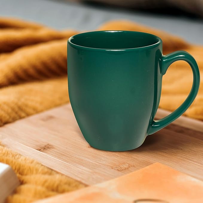 DISCOUNT PROMOS Large Coffee Cups 16 oz. Set of 10, Bulk Pack - Perfect for Tea, Espresso, Cappuccino, Hot Cocoa - Green