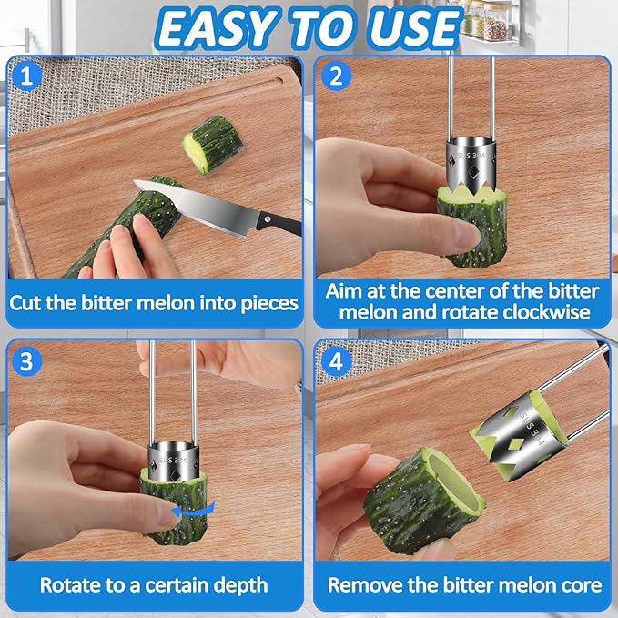 2Pcs Red Bell Pepper Seed Corer, Fruit and Vegetable Corers Tool Stainless Steel Apple Corer Remover Tool for Apples, Pears, Cucumbers