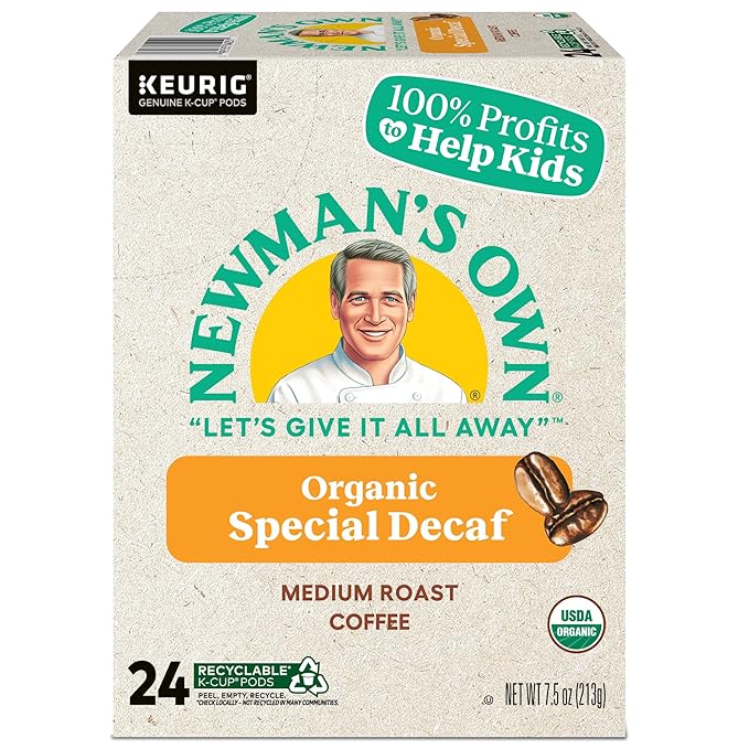 Newman's Own Organics Special Blend Decaf, Single-Serve Keurig K-Cup Pods, Medium Roast Coffee Pods, 96 Count