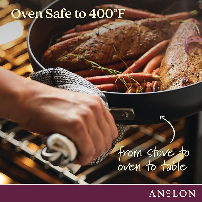 Anolon Advanced Home Hard Anodized Nonstick Frying Pan, 8.5 Inch – Small Non Stick Egg Pan, Durable Nonstick Skillet - Onyx