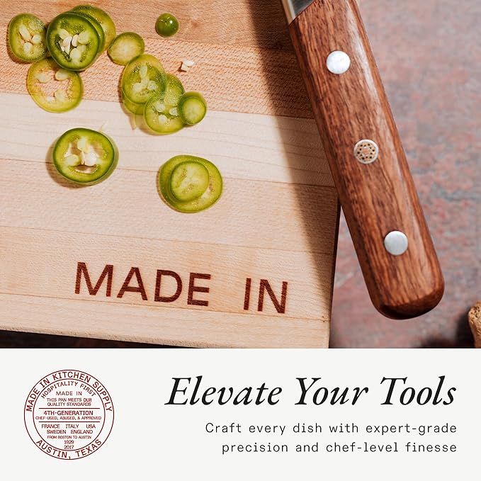Made In Cookware - Butcher Block - Maple Wood - Thick Charcuterie Board with Side Handles - 17.75x11.75"