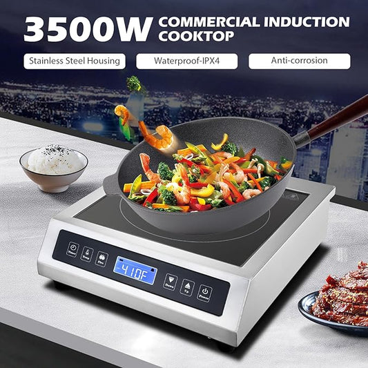 Commercial Induction Cooktop, Portable Electric Countertop Burner with Sensor Touch and LCD Screen(3500W/220V),Commercial Grade Induction cooker for Hotel Restaurant School