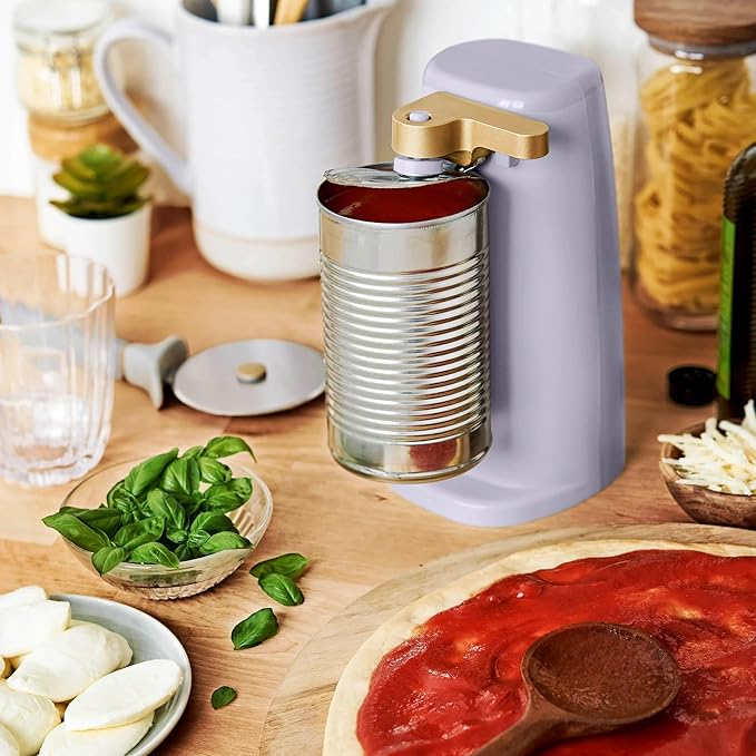 Beautiful Automatic Can Opener Kit, Hands-Free Electric Opener with Safety Auto-Stop & Magnetic Lid Catcher, Special Edition (Lavender)