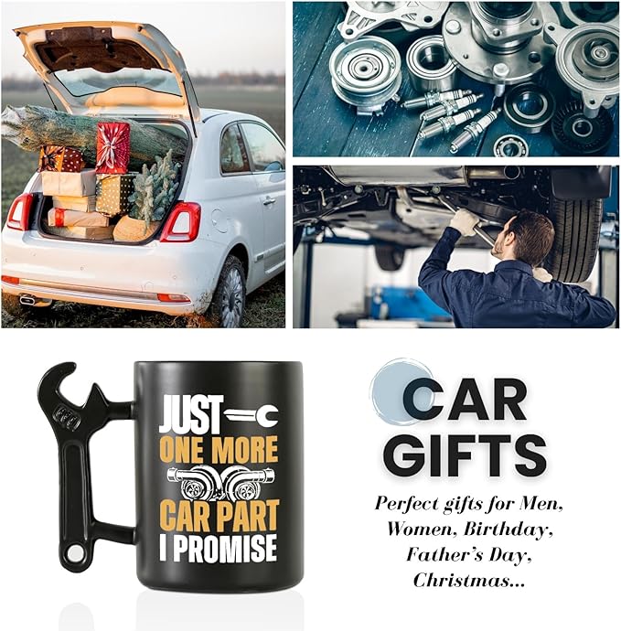 Onebttl Car Gifts For Men, Women, Dad, Mechanic - 13.5oz/400ml Ceramic Wrench Coffee Mug - One More