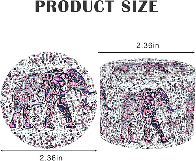 2.5 Inch Boho Grinder - Large Spice Grinder（Colorful Elephants Pattern）
