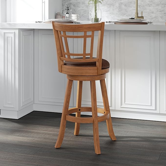 Hillsdale Fairfox 30.5" Wood Swivel Bar Height Stool, Oak