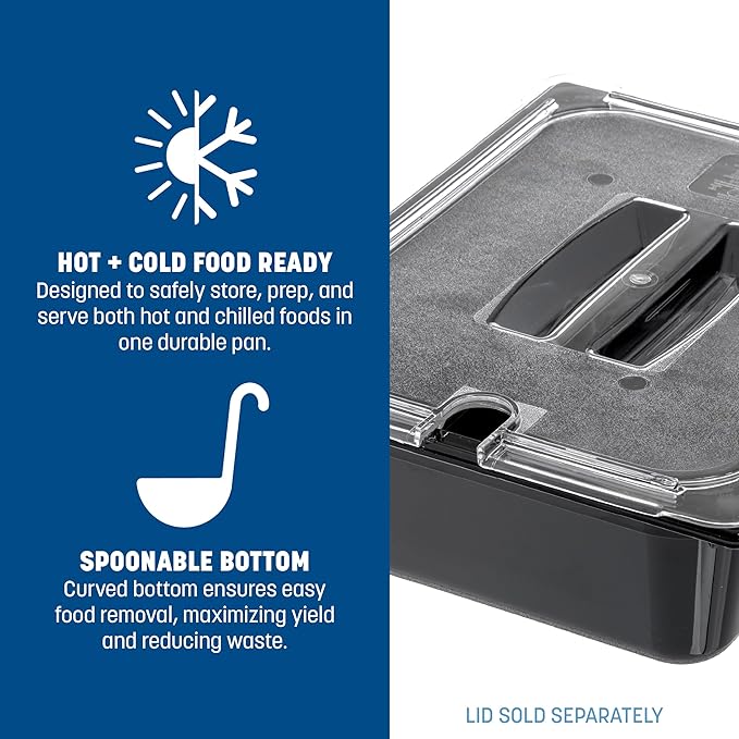 Carlisle FoodService Products 10221B03 StorPlus Half Size Food Pan, Polycarbonate, 4" Deep, Black