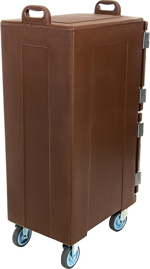 Carlisle FoodService Products Cateraide Insulated Front Loading Food Pan Carrier with Casters for Catering, Events, and Restaurants, Plastic, 10 Pans, Brown