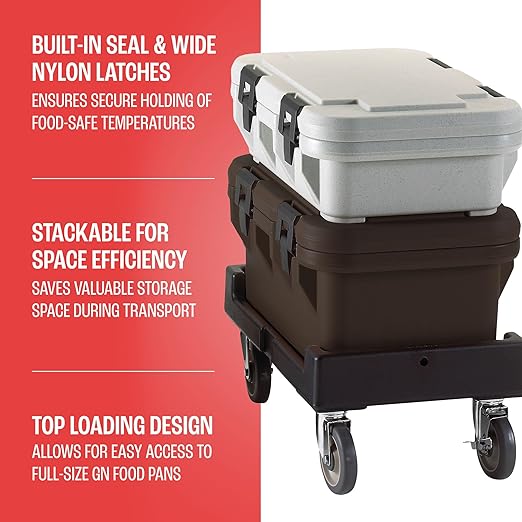 Cambro Insulated Food Pan Carrier - 8 Inch Deep Hotbox and Food Warmer for Catering & Transport - Top Load S-Series (Brown)