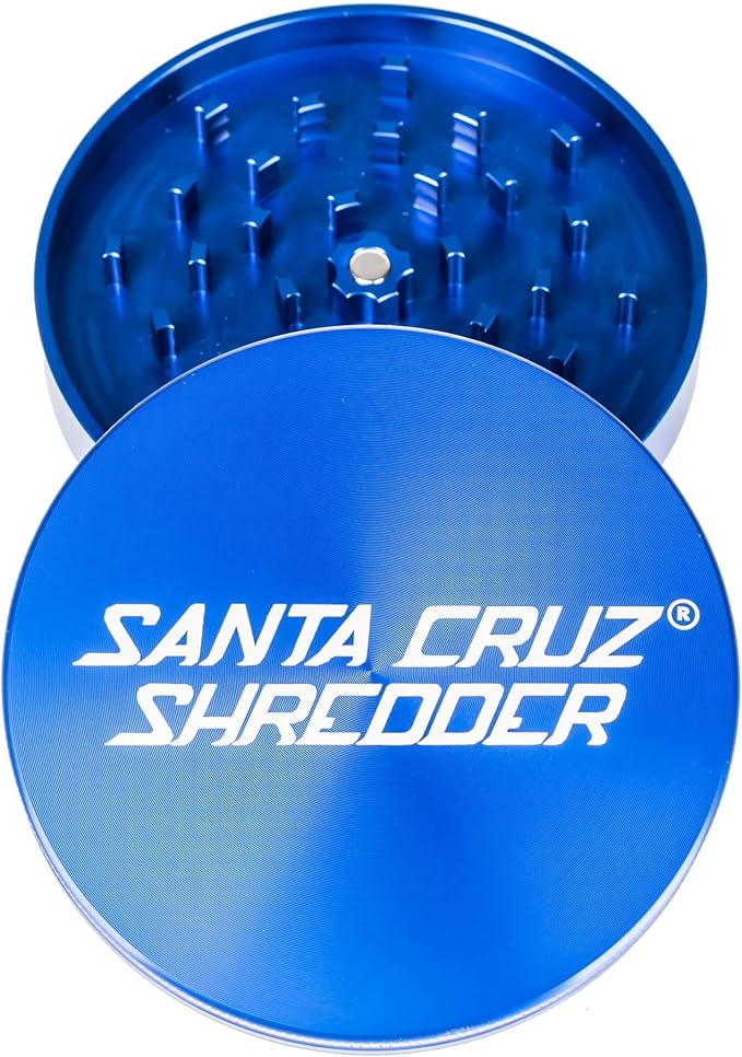 Santa Cruz Shredder Jumbo Metal Spice Grinder with Textured Grip – 2-Piece 4" (Blue)