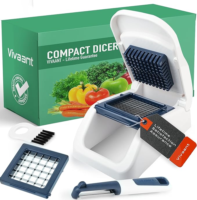 Compact Mini Dicer - Perfect for Quickly Cubing and Dicing Vegetables, Vegetable Chopper and Cutter with Manual Hand Chopper for Onions and Small Veggies