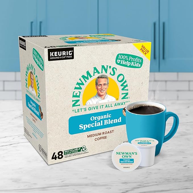 Newman's Own Organics Special Blend, Single-Serve Keurig K-Cup Pods, Medium Roast Coffee Pods, 48 Count