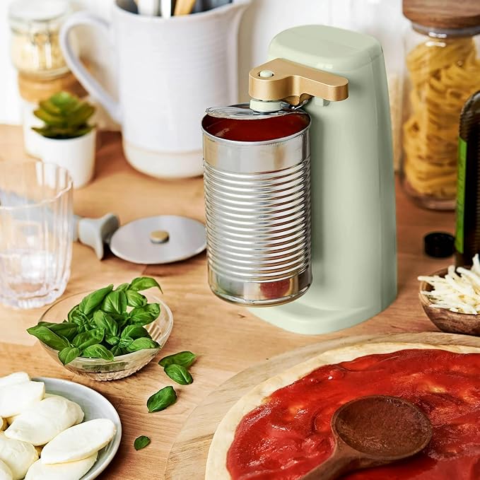 Beautiful Automatic Can Opener Kit, Hands-Free Electric Opener with Safety Auto-Stop & Magnetic Lid Catcher, Special Edition (Green)