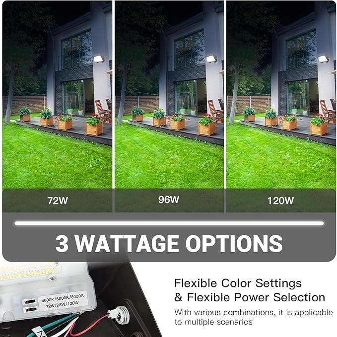 JTT LED Wall Pack Light 120W/96W/72W with Dusk to Dawn Photocell, 18000LM 6000K/5000K/4000K CCT IP65 Waterproof WallPack Lights Outdoor LED [Eqv. 800W HPS/HID] for Parking Lot,Warehouse,Yard