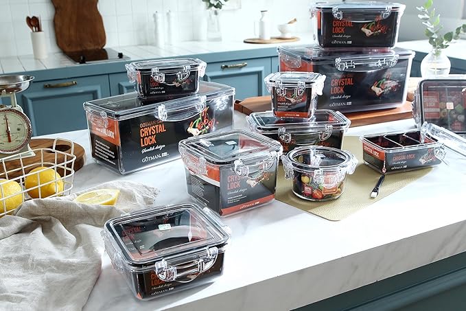 Airtight Food Storage Container With Lid (101.4 oz, With Removable Drain Tray)-BPA-Free | Dishwasher, Microwave & Freezer Safe | Leak-Proof Lids | Kimchi Storage Container | Fresher Food