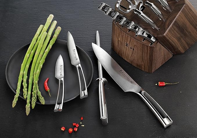 Cangshan N1 Series 1022636 German Steel Forged 17-Piece Knife Block Set, Walnut