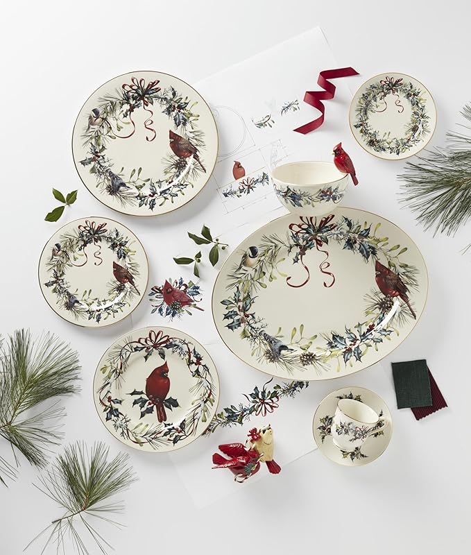 Lenox 185518002 Winter Greetings Dinner Plate, Christmas Dinnerware