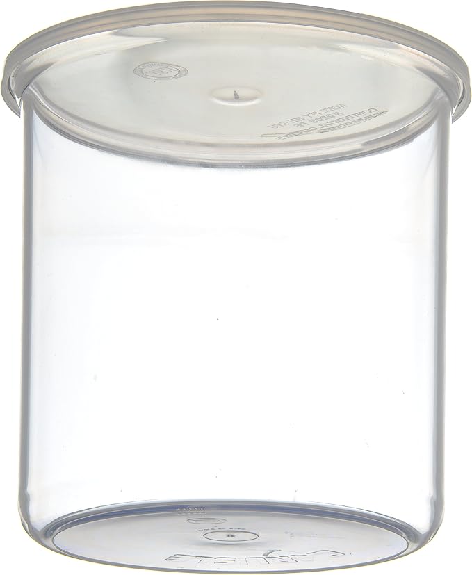 Carlisle FoodService Products Classic Round Storage Container Crock with Lid for Kitchen, Restaurants, Home, Plastic, 2.7 Quarts, Clear, (Pack of 6)