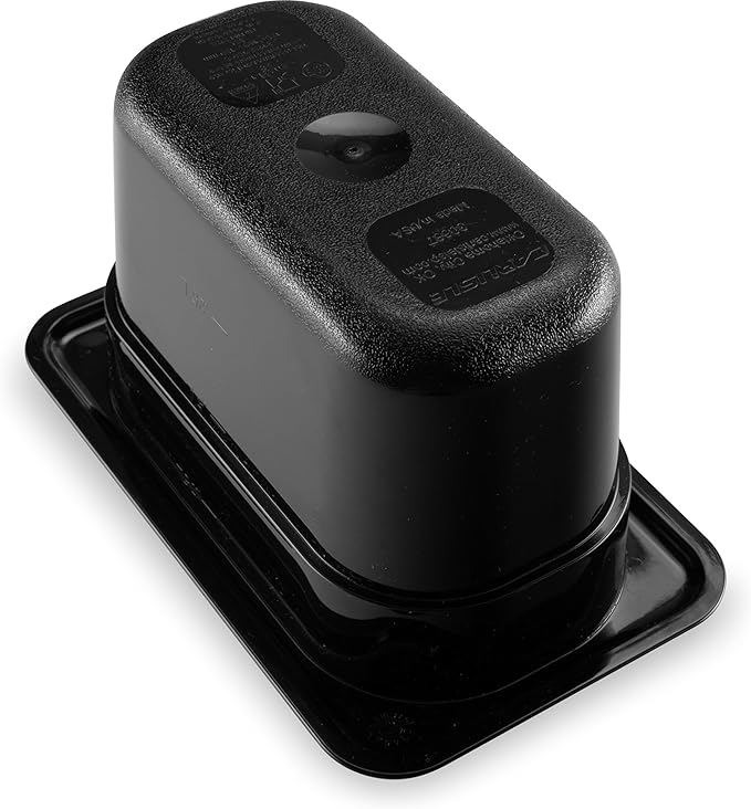 Carlisle FoodService Products Storplus Food Pan, Food Storage Container with Spoonable Corners for Catering, Buffets, Restaurants, Polycarbonate (Pc), 1/9 Size 4 Inches Deep, Black