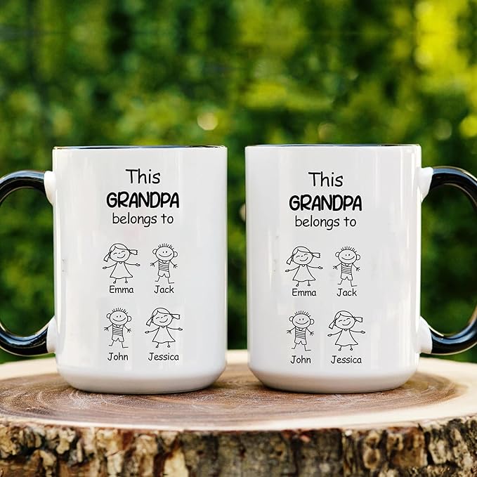 Personalized Dad to Papa Mug - Custom Est Year Coffee Cup for New Grandpa - First Time Grandfather Gift - Custom Grandparent - Keepsake Mug for Him