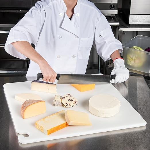 San Jamar CB242434WH Cut-N-Carry Co-Polymer Cutting Board, 24" Length x 24" Width x 3/4" Thick, White