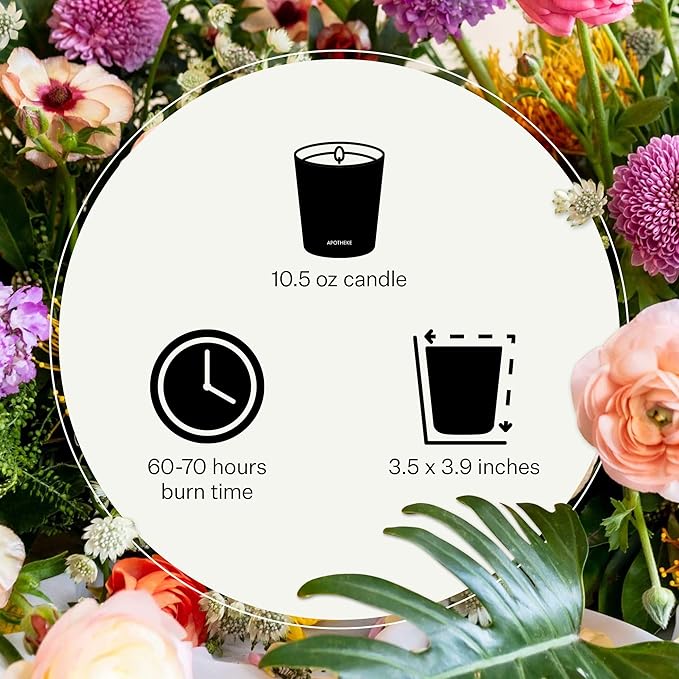Apotheke Signature Scented Candles for Home, Orange Blossom Neroli - 10.5 oz - Soy Wax, Non Toxic, Large Jar White - Luxury Candle Gifts for Women & Men - Sandalwood, Musk, Neroli, and Orange