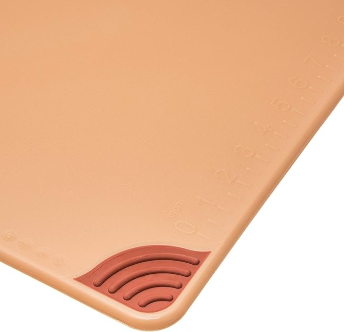 San Jamar Saf-T-Grip Plastic Cutting Board with Safety Hook, 18" x 24" x 0.5", Brown, (Pack of 6)