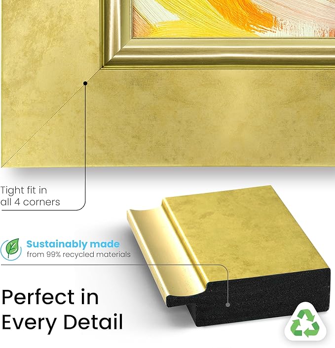 Contemporary Gold 85" Premiere Deco TV Frame - Compatible ONLY with Samsung The Frame TV and Pro TVs (Fits 2021-2025, LS03A, LS03B,LS03C,LS03D,LS03FA,LS03FW)