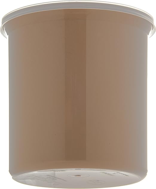 Carlisle FoodService Products Classic Round Storage Container Crock with Lid for Kitchen, Restaurants, Home, Plastic, 1.2 Quarts, Beige