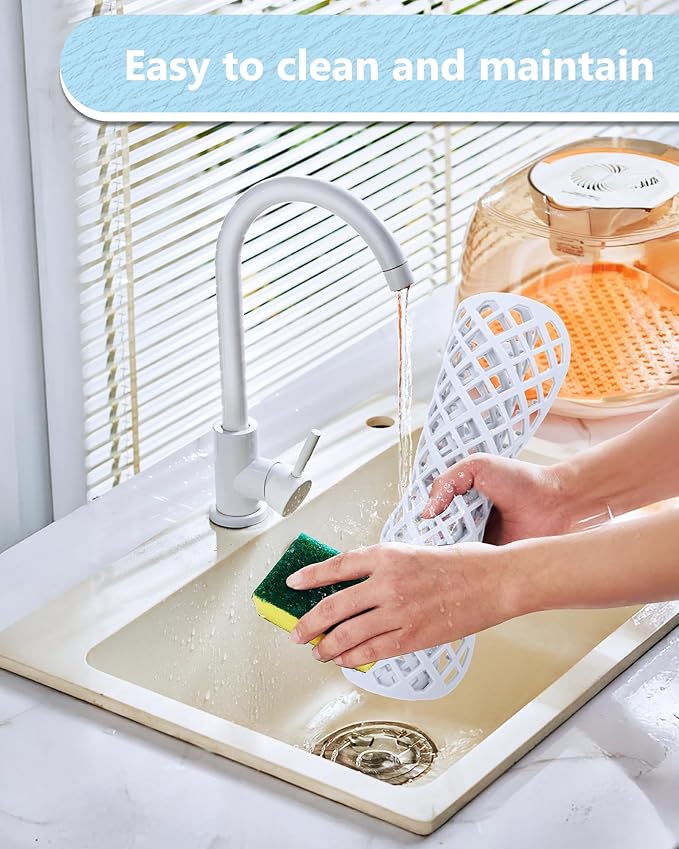2 Pack Silicone Sink Protectors for Kitchen Sink, Lozenge Pattern 13 x 11 Inches Sink Mat, Non-Slip and Durable Sink Protector Silicone, Rear Drain, White