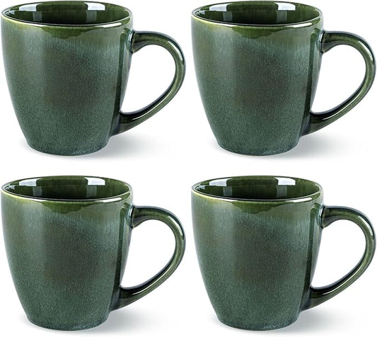 GBHOME Ceramic Coffee Mugs Set of 4, 12oz Stoneware Coffee Mugs Set For Dad Mom Women MEN, Light Weight Coffee Cups for Latte/Tea/Beer/Hot Cocoa, Dishwasher & Microwave Safe