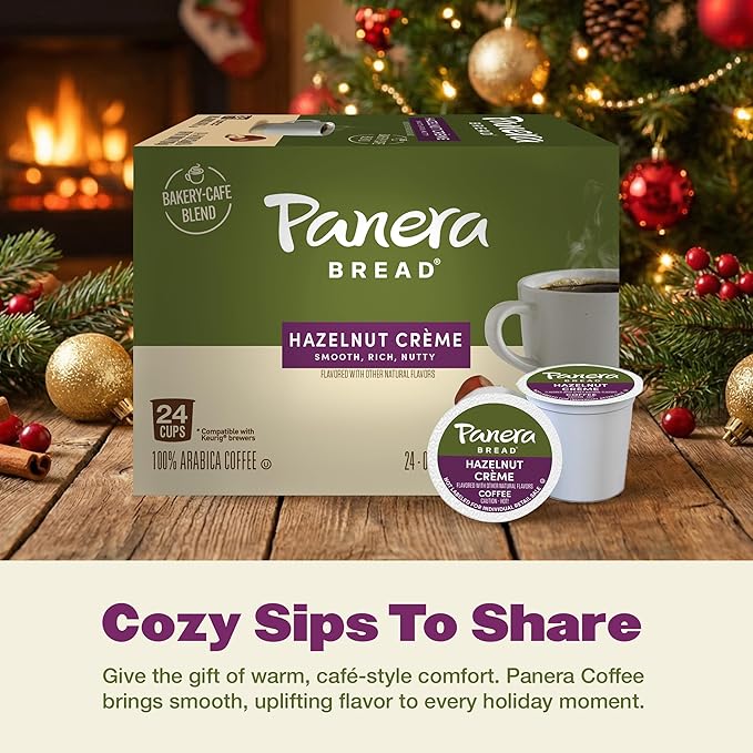 Panera Bread Hazelnut Crème Light Roast Coffee - Cafe-Quality Cup Pods, Smooth Buttery Flavor, 100% Arabica, No Artificial Ingredients, 60 Single Serve Pods (6 Packs of 10)