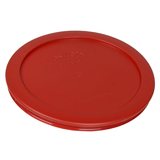 Pyrex 7201-PC 4 Cup Poppy Red Food Storage Replacement Lids (6-Pack) - Made in USA