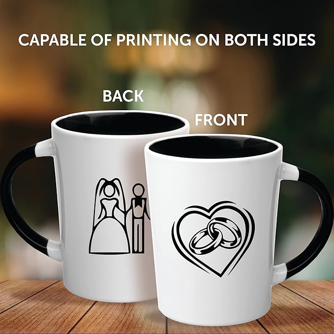 Custom Ceramic Latte Coffee Mugs by Albany 13 oz. Set of 10, Personalized Bulk Pack - Perfect for Coffee, Tea, Espresso, Hot Cocoa, Other Beverages - Black