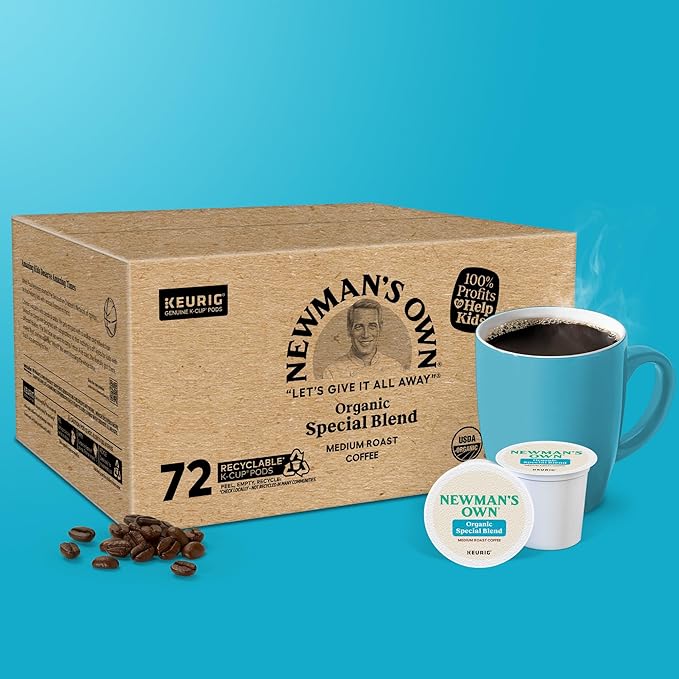 Newman's Own Organics Special Blend Keurig Single-Serve K-Cup Pods, Medium Roast Coffee, 72 Count