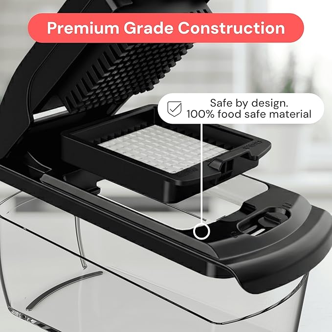 Fullstar The Original Pro Chopper - Vegetable Chopper and Spiralizer, Food Chopper with Container, Fruit Slicer, Kitchen Gadgets & Gifts, Home Essentials (8 in 1, Black)