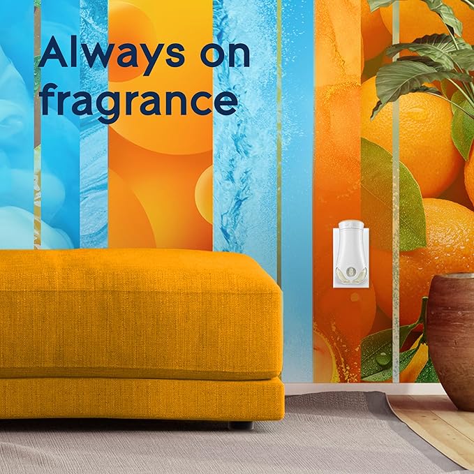 Glade PlugIns Refills Air Freshener,Coastal Sunshine Citrus, Scented and Essential Oils for Home and Bathroom, 0.67 Fl Oz, 5 Count