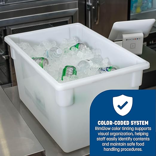 Carlisle FoodService Products Storplus Food Storage Container with Stackable Design for Catering, Buffets, Restaurants, Polyethylene (Pe), 21.5 Gallon, White, 21.5 Gallon, 26" x 18" x 15"