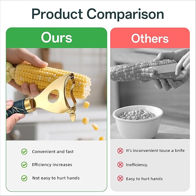 2pc Corn Prep Peeler,Corn stripper for corn on the cob remover tool,Corn Stripper Cob Stripper Tool,Corn planer Cob Cutter kernels,Kitchen Remover Tool Cutter Kernels Effortless Fast Time-Saving