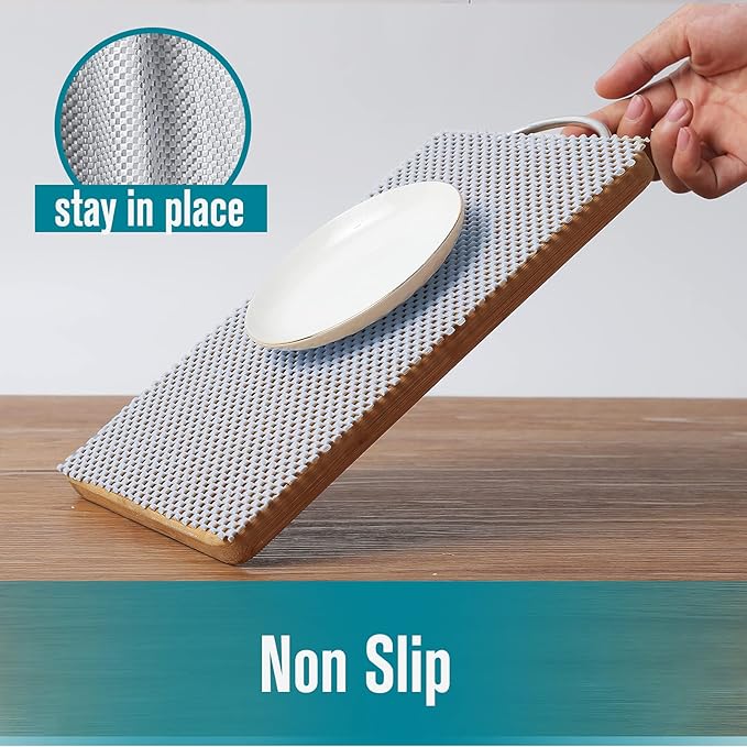 Shelf Drawer Liner Non-Adhesive Non Slip Durable Strong Long Size 12 in X 20ft for Drawers, Shelves, Cabinets, Storage, Kitchen and Desks, Beige