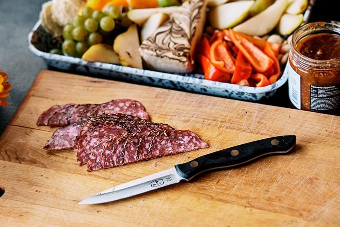 Buck Knives Kitchen 4-Inch Cutlery Paring Knife with Slate Black Paperstone Handle