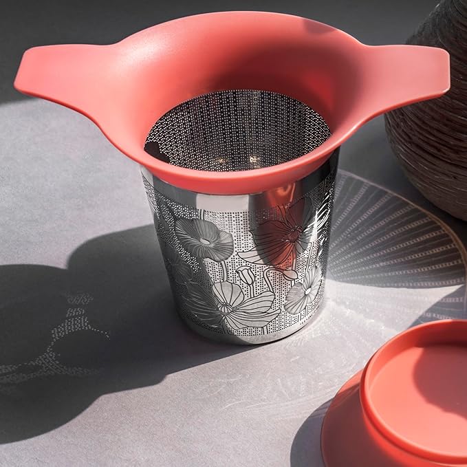 Tea Basket For Loose Tea Loose Leaf Tea Steeper For Loose Leaf Tea Stainless Tea Infuser Fine Mesh Tea Infuser Tea Filter Strainer Tea Diffusers For Loose Tea Brewer (Tangerine)