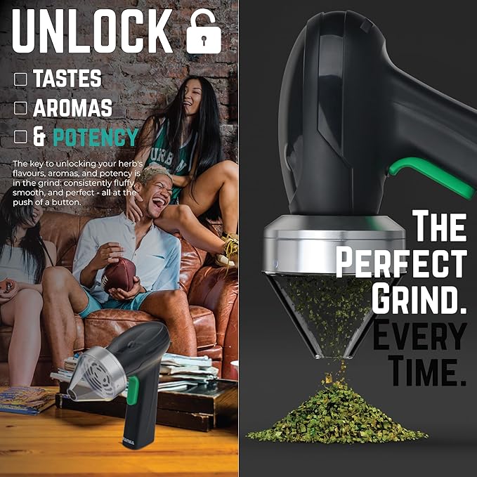 Mamba Monster 3.5g Electric Herb Grinder. Large Capacity Portable Metal Herbal Machine & Spice Mill for the Kitchen (Silver)