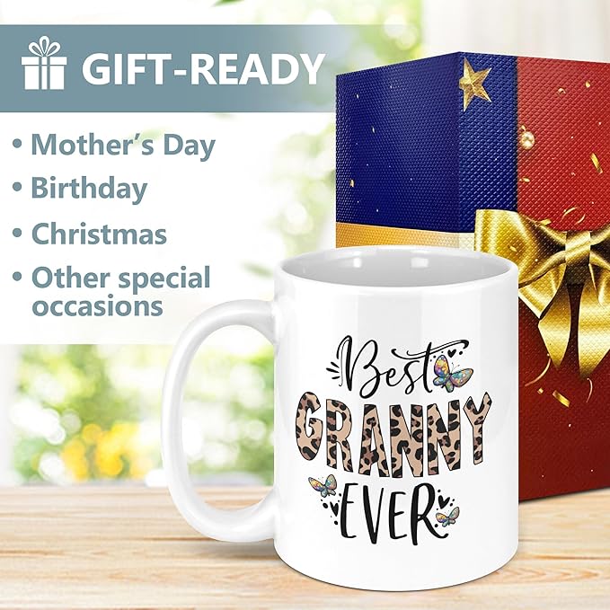 Granny Christmas Gifts from Grandchildren 11oz Coffee Mug, Granny Mothers Day Gift, Grannies Birthday Gifts Ideas, Best Grannies Ever Mug