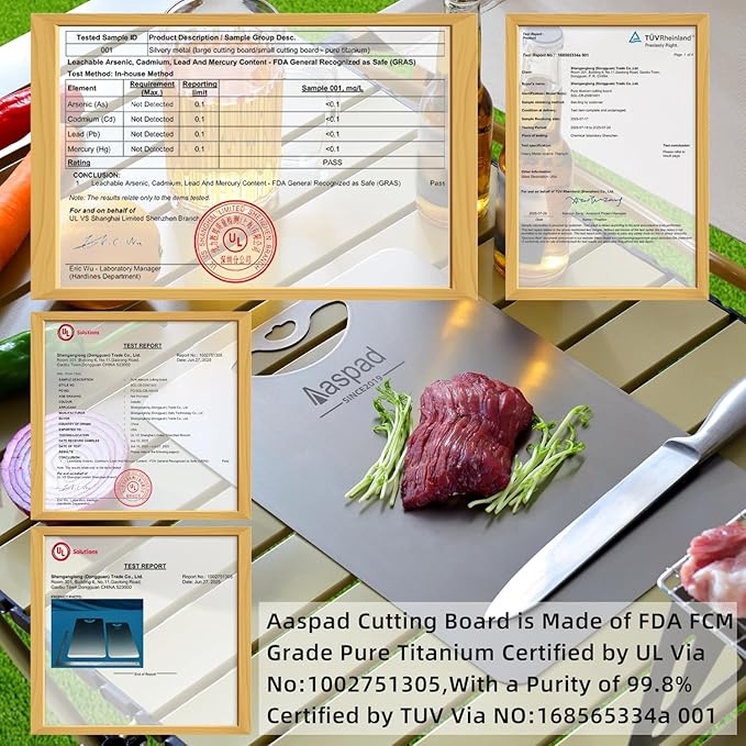 Titanium Cutting Board for Kitchen Essential Lightweight Portable Meat Fruit Metal Chopping Board Kitchenware Utensils Gadgets Suit for Home Cooking Outside Camping Picnic